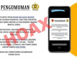 Polres Kebumen: Pesan Berantai Denda Tidak Menggunakan Masker HOAX