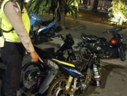 Polresta Banyuwangi Merazia Belasan Sepeda Motor Yang Diduga Hendak Melakukan Balap Liar