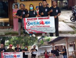 Peduli Sesama, Pimpinan Redaksi Media DetikOne Beserta Jajarannya Bagi-Bagi Beras dan Takjil
