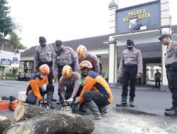 Polres Kediri Kota Tingkatkan Kemampuan Penanggulangan Bencana