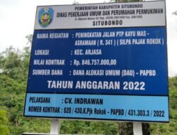 Kadis DPUPP Situbondo Bungkam Terkait Pengerjaan Proyek CV Indrawan