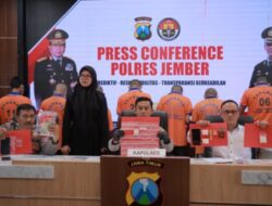 Polres Jember Berhasil Amankan Sepuluh Tersangka Pengedar Narkoba