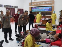 Polres Kediri Kota Gelar Donor Darah Dalam Acara HUT ke-42 Satpam