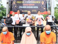 Polres Kediri Kota Berhasil Tangkap Tersangka Pasutri Curanmor, 16 Kendaraan Diamankan 