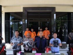 Polres Nganjuk berhasil Ungkap Kasus Penganiayaan Dengan Sajam, 5 Tersangka Diamankan