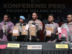 Polresta Malang Kota Berhasil Ciduk Lima Tersangka Narkoba