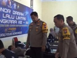 Kapolres Bondowoso Hadiri Donor Darah di HUT Lantas ke-68