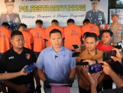 Polresta Banyuwangi Berhasil Tangkap 8 ABG Diduga Pelaku Pengeroyokan di Taman Sritanjung