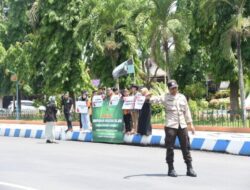 Polres Bondowoso Lakukan Pengamanan Aksi Unjuk Rasa Mahasiswa HMI