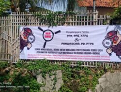 Baleho himbauan Netralitas Penyelenggara Bermunculan di Kecamatan Gayam