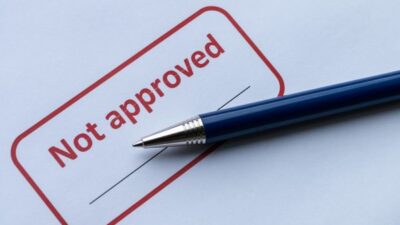 Cap not approved sebagai ilustrasi pengajuan pinjaman ditolak