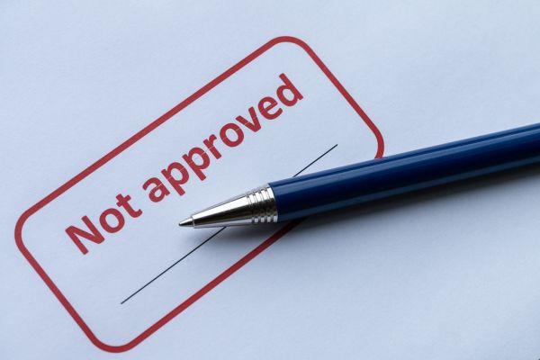Cap not approved sebagai ilustrasi pengajuan pinjaman ditolak